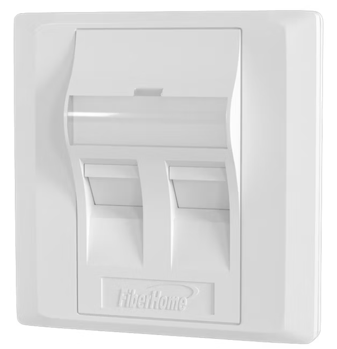FiberHome 烽火六类超五类白色斜口双孔网络面板