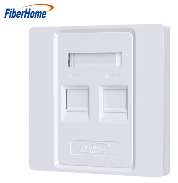 FiberHome 烽火六类超五类白色双孔网络面板